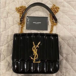 Yves Saint Laurent Black and Gold Shoulder Bag